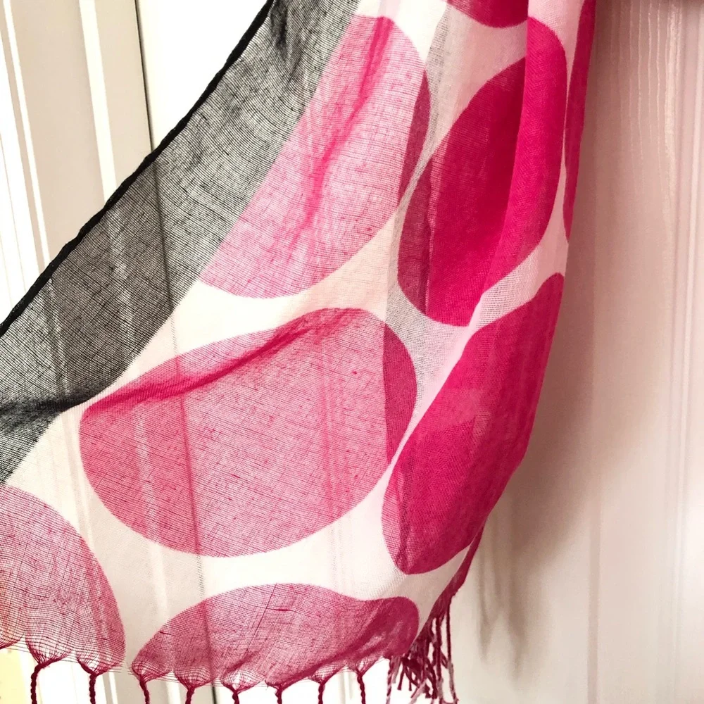 Sheer Fringe Circle Scarf
